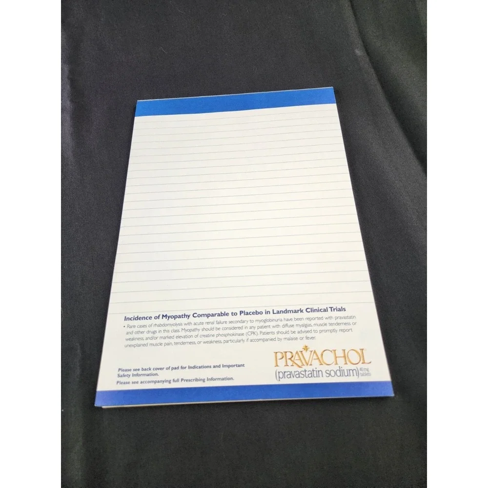 Vintage Pharmaceutical Drug Rep Full Size Memo Notepad Tear Off Pravachol Statin